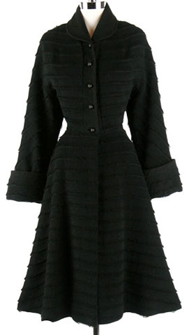 40s Black Cashmere Sally Milgrim Coat Jacket