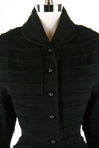 40s Black Cashmere Sally Milgrim Coat Jacket