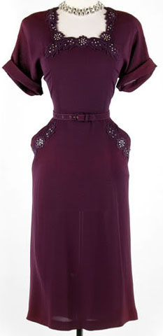 Cocktail Dress on 40s Cocktail Dress Purple 1 Jpg