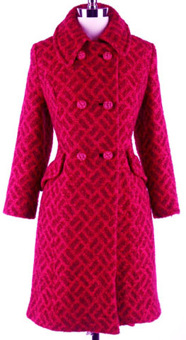 50s wool raspberry pink mod coat jacket