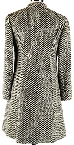 60s black white wool tweed coat jacket
