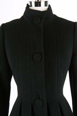 60s Black Belle Sleeve Mod Wool Coat Jacket