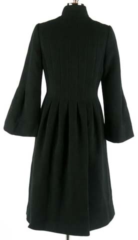 60s Black Belle Sleeve Mod Wool Coat Jacket