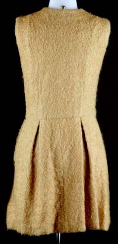 60s fuzzy camel pouch pocket mod tunic mini dress