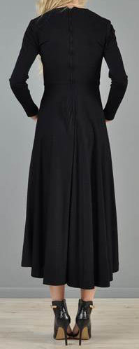 70s black knit disco maxi dress.