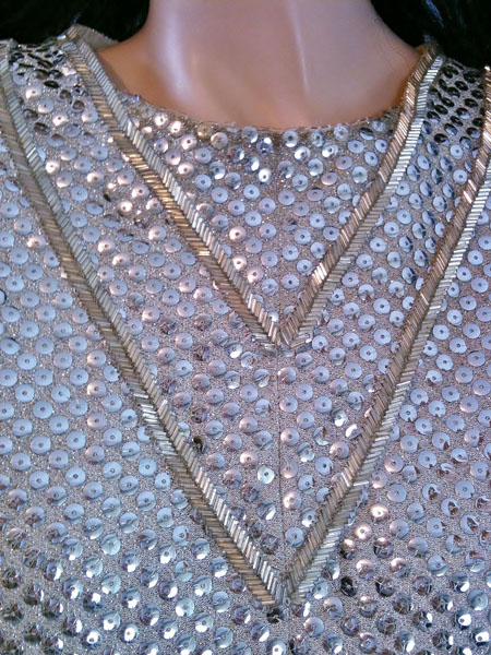 70s sequin silver dress.
