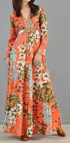 70s floral maxi dress.