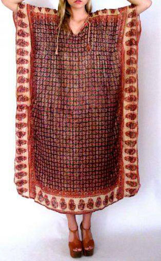 70s Vintage Hippie ethnic dress.