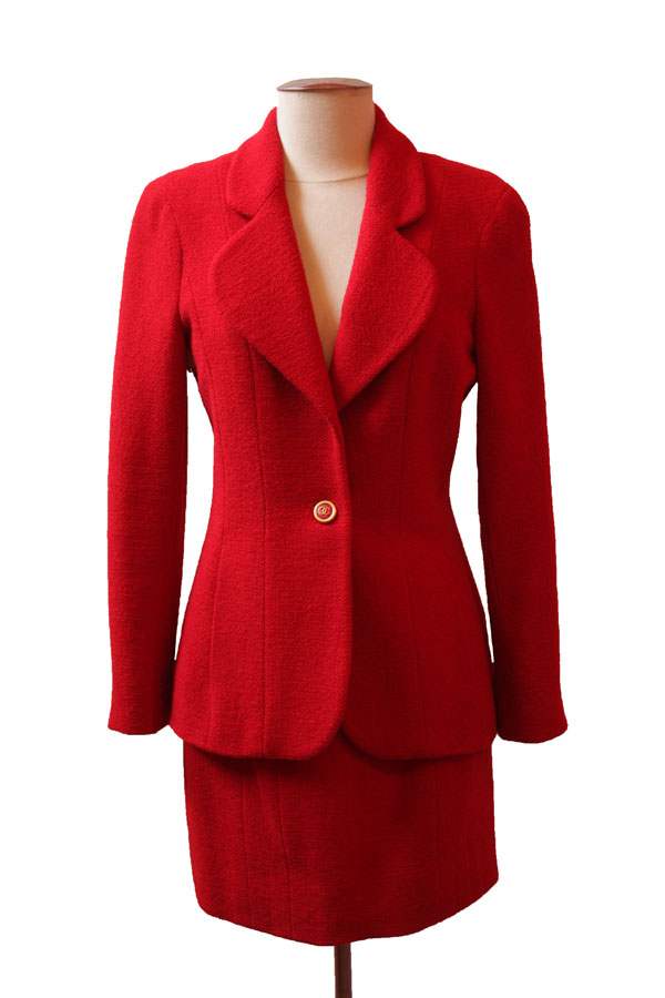 80s Chanel Red Suit