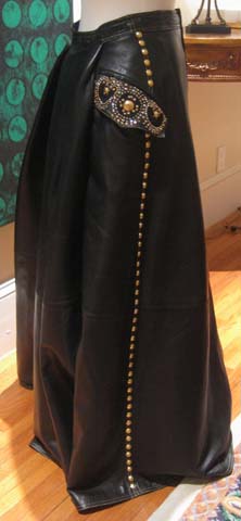 90s Gianni Versace Leather Full length Skirt