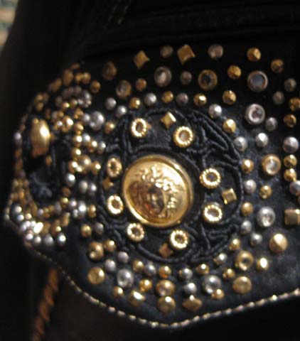 90s Gianni Versace Leather Full length Skirt