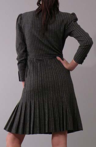 80s Valentino pin striped wool dress